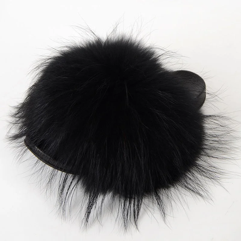 Women's Statement Shoes Women's Summer Big Fluffy Real Fox Fur Flip Flops House Slippers Women's Statement Shoes Women's Summer Big Fluffy Real Fox Fur Flip Flops House Slippers
