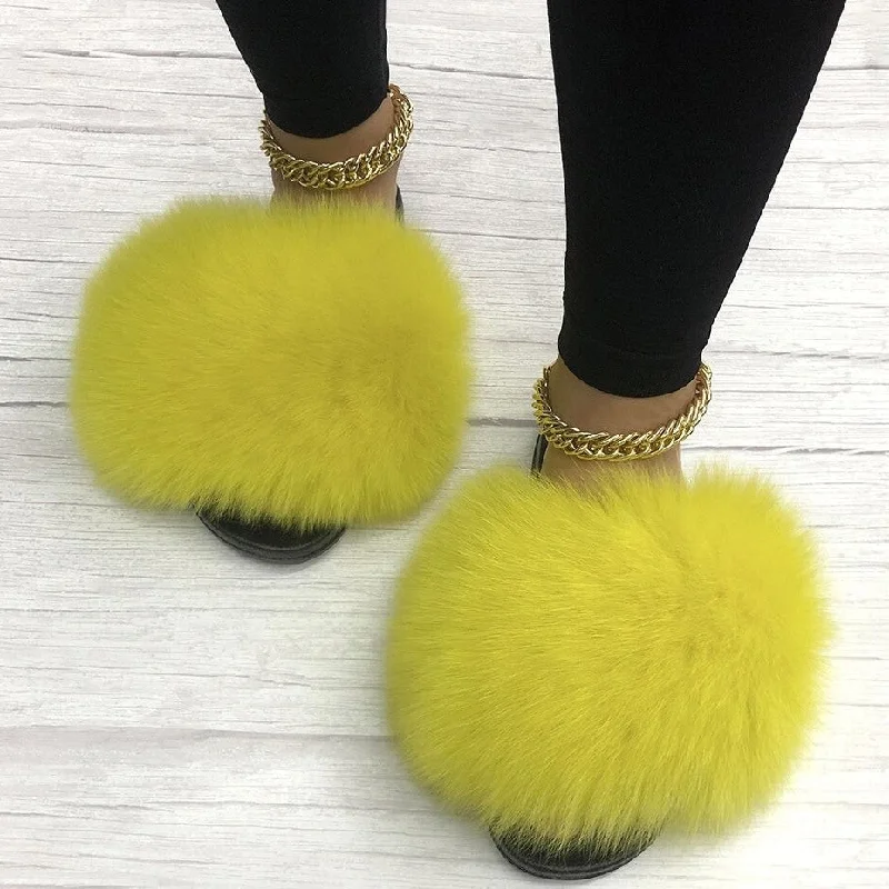 Elegant Women's Heels Women's Summer Yellow Indoor Synthetic Big Fur Sexy House Slippers Elegant Women's Heels Women's Summer Yellow Indoor Synthetic Big Fur Sexy House Slippers